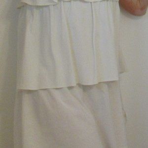 Maldita White Cotton Ruffle Layer Sleeveless Tunic, size S